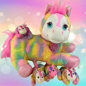 Unicorn Surprise Plush Skyla Mom 4 Babies Pastel Rainbow Tie Dye Stuffed Doll